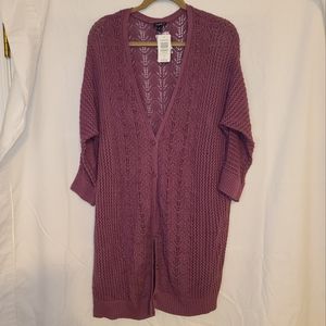 Torrid Knit Button-Up Cardigan, Purple